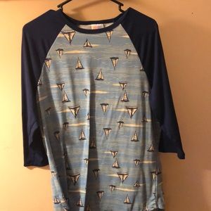 LuLaRoe XL Randy Blue Sailboat